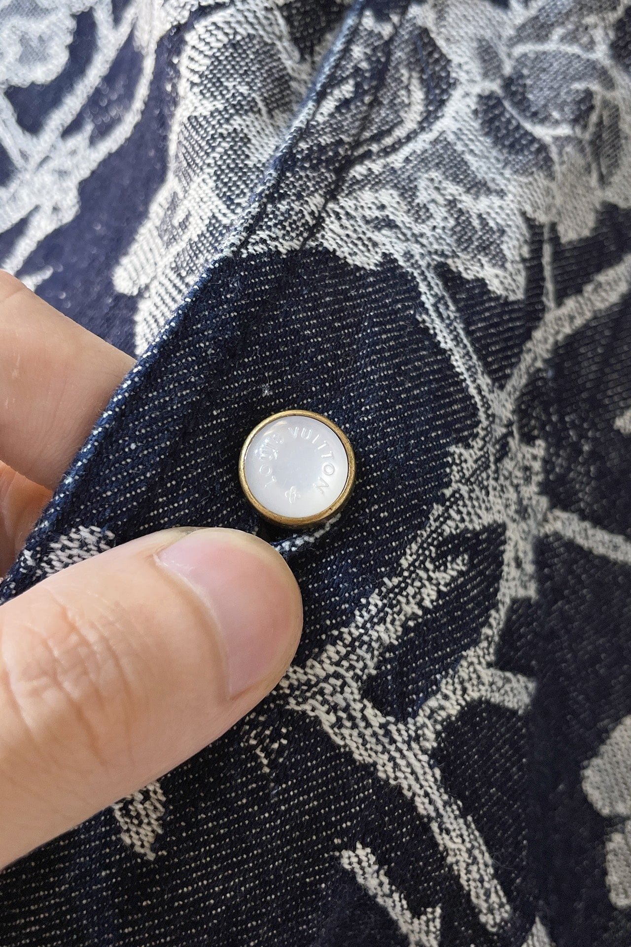LV Short-Sleeved Denim Shirt+Denim Shorts