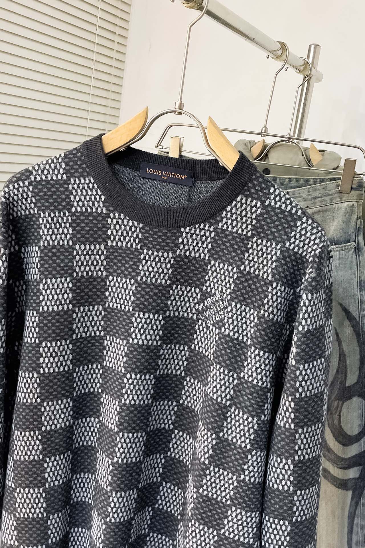 Damier Wool Crewneck