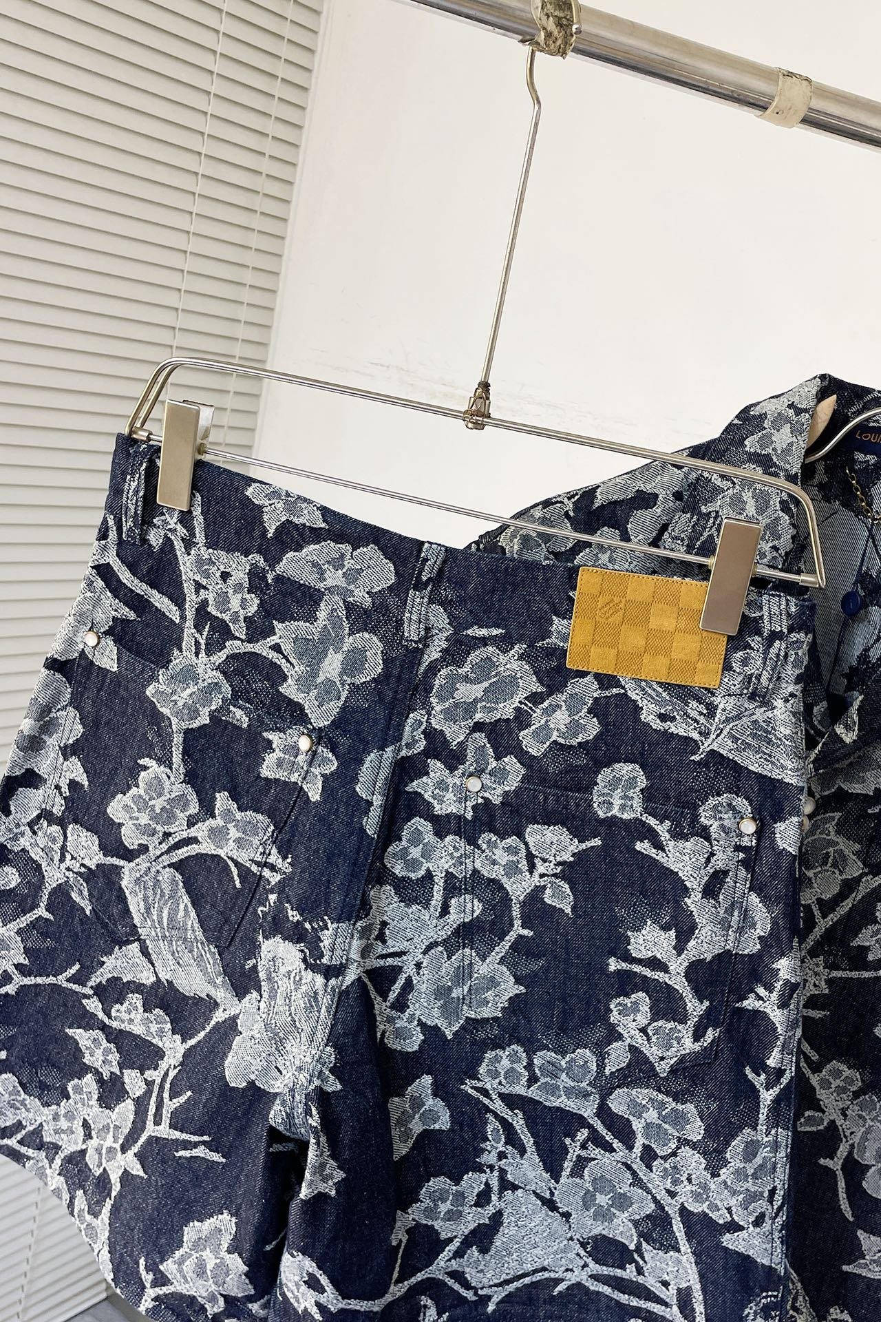 LV Short-Sleeved Denim Shirt+Denim Shorts