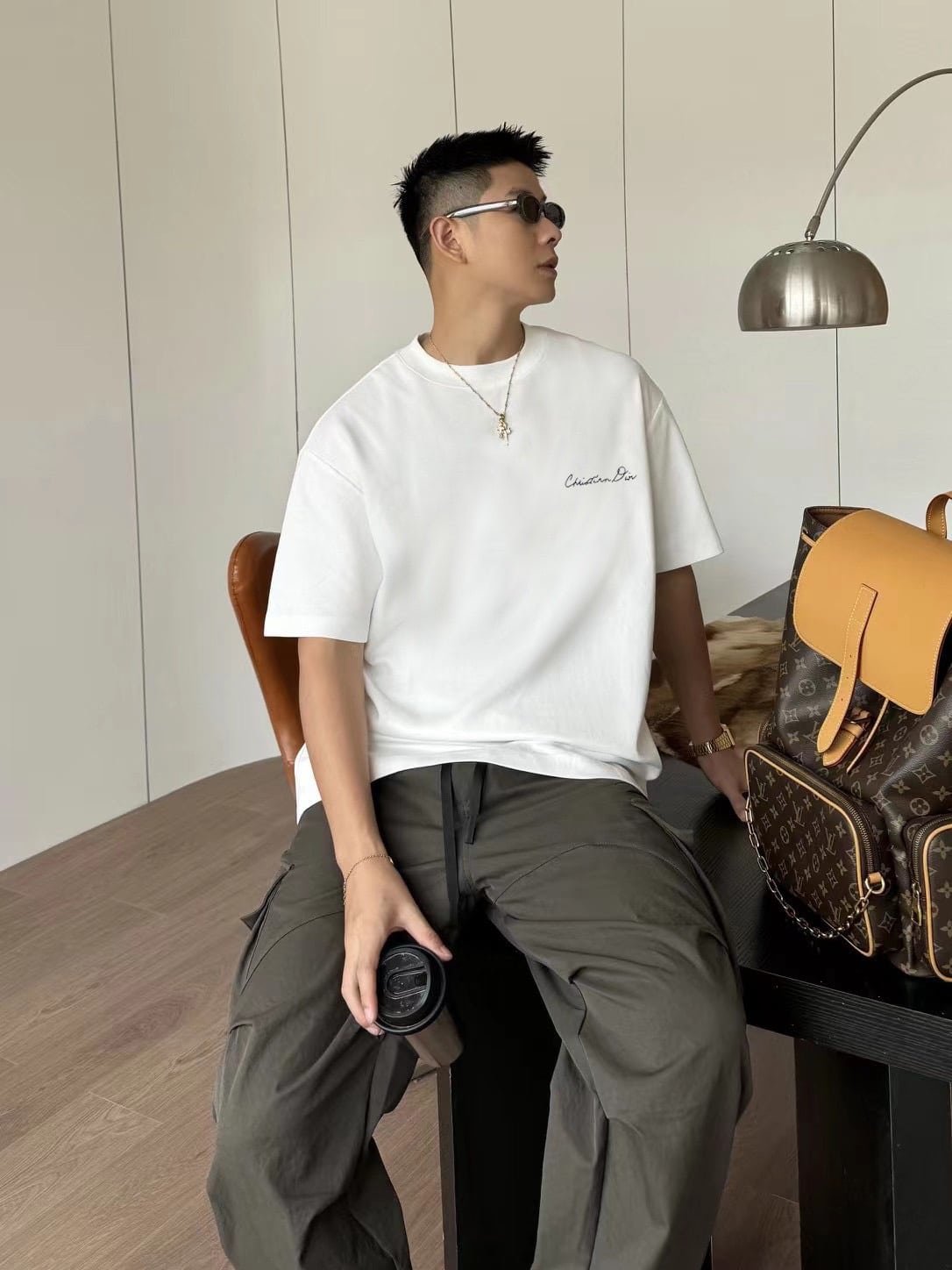 Handwritten Christian Dior T-Shirt, Relaxed Fit