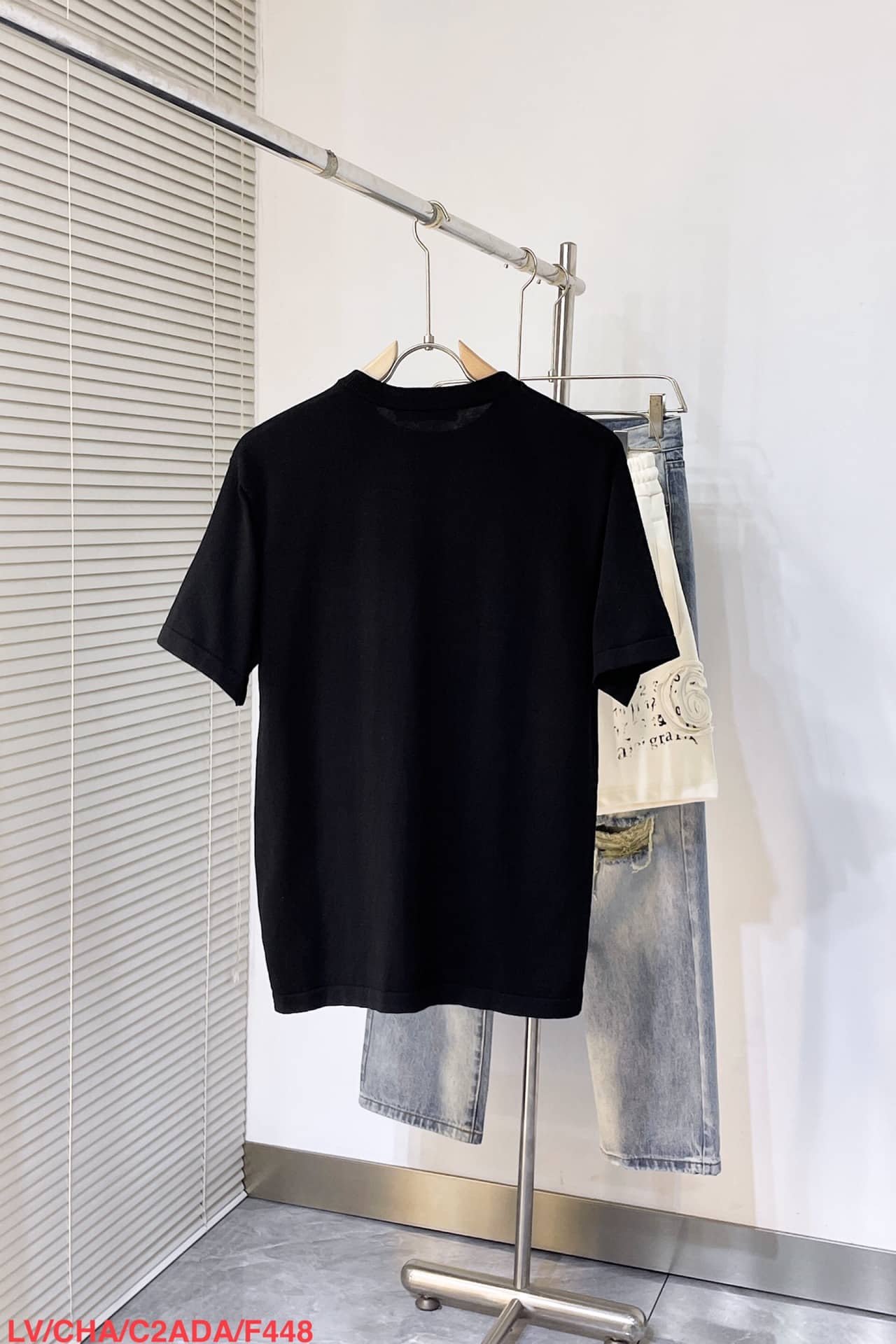 LV Embellished Short-Sleeved Cotton Crewneck
