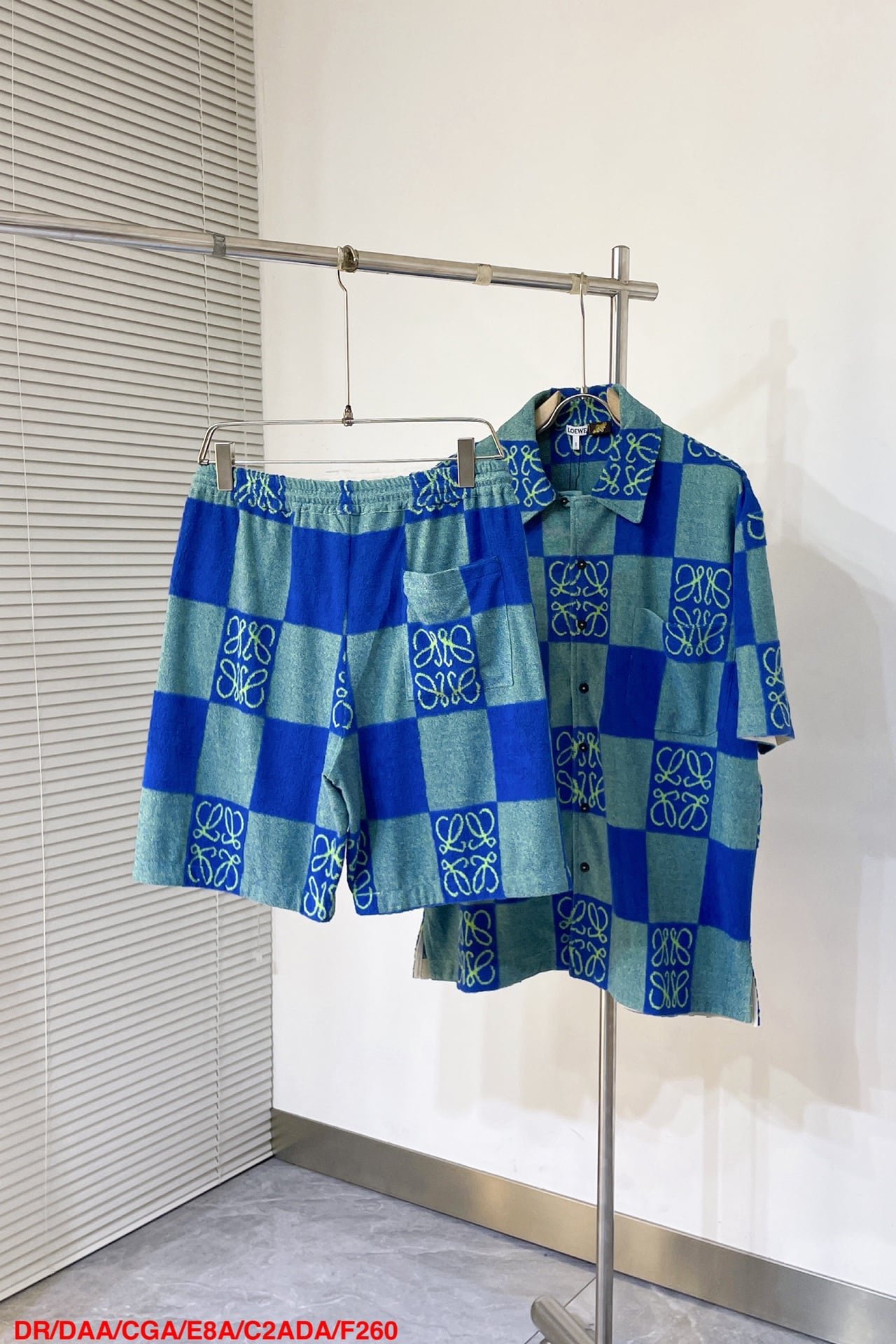 Loewe Short sleeve shirt in terry cotton jacquard+Shorts in terry cotton jacquard