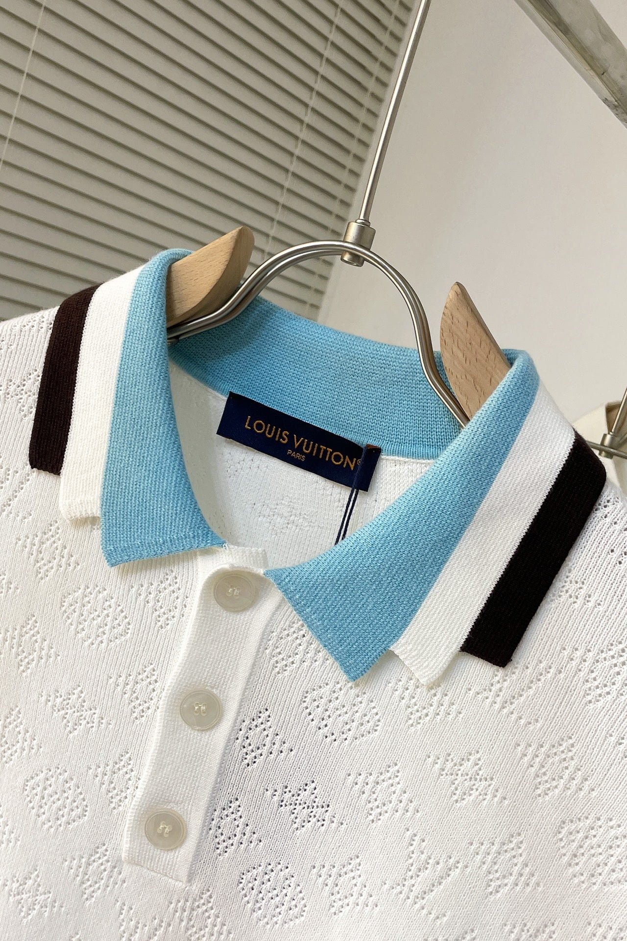 LV Monogram Pointelle Short-Sleeved Cotton Polo