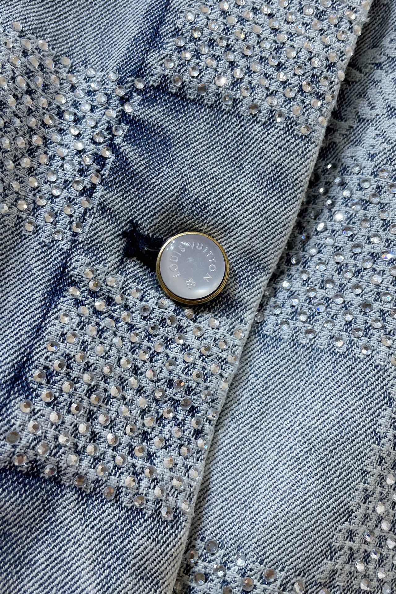 LV crystal denim jacket+pant