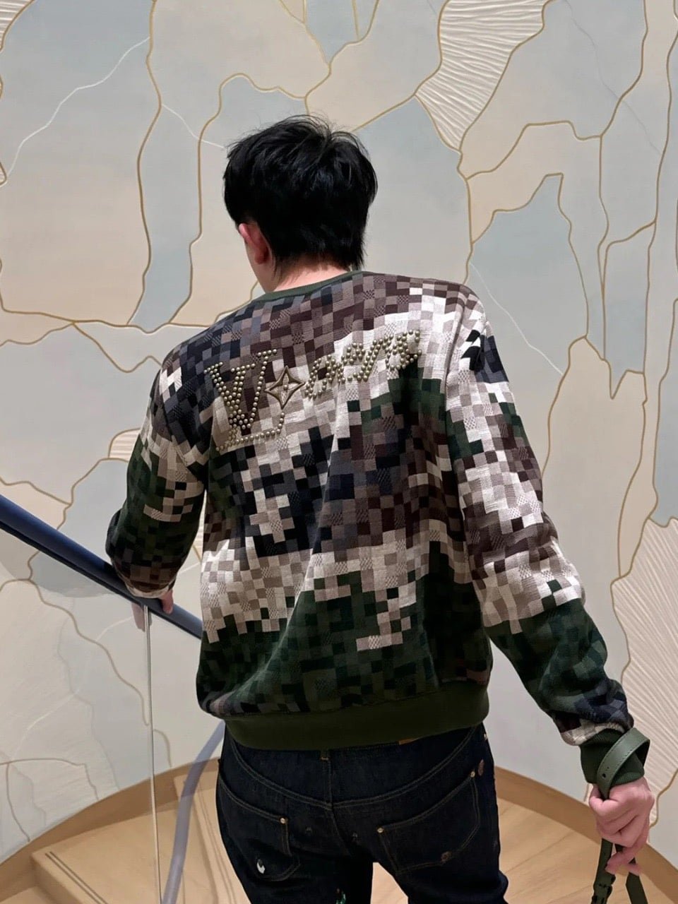 Damier Cotton Jacquard Pullover