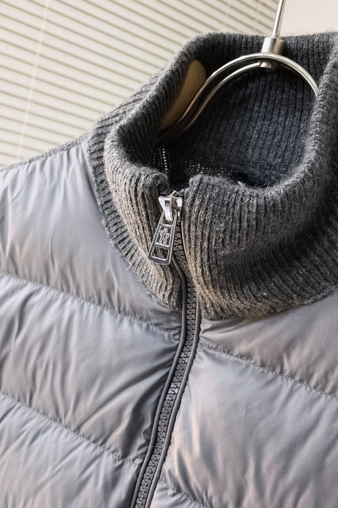 Padded Wool Zip-Up Cardigan
