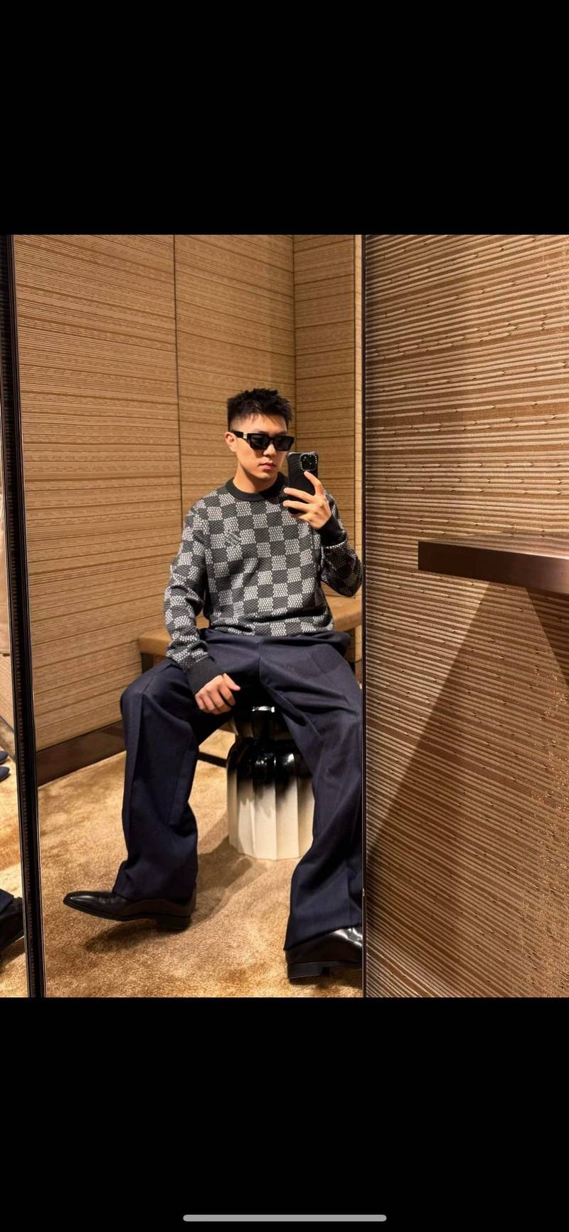 Damier Wool Crewneck