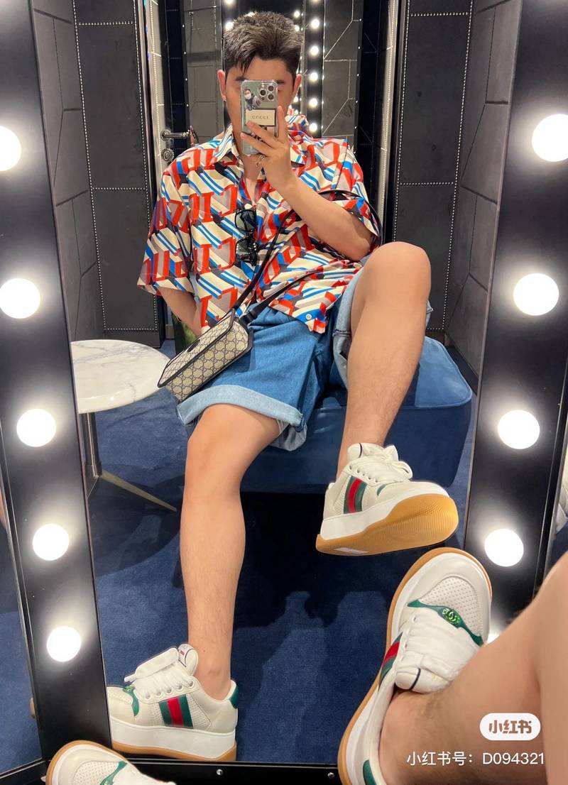 Gucci print shirt+shorts