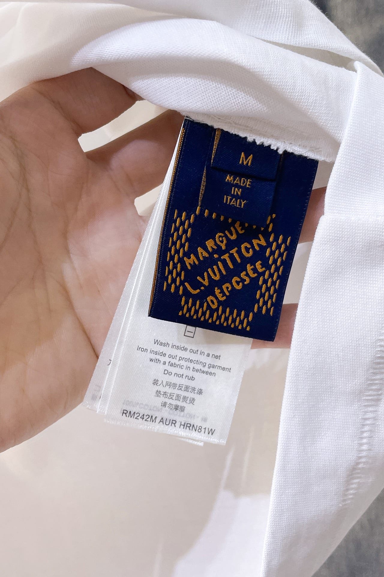 LV Graphic Embroidered Cotton T-Shirt