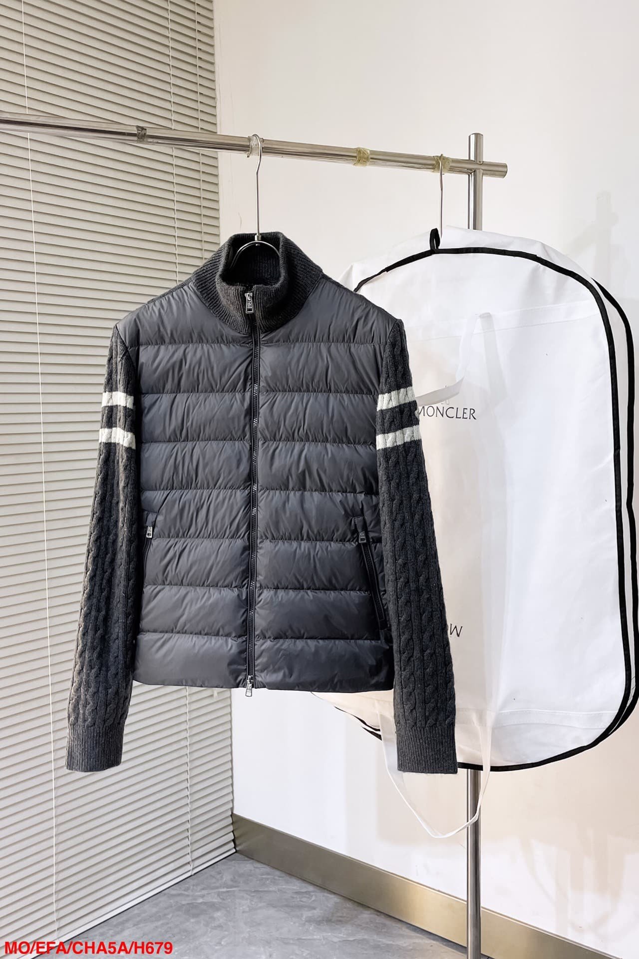 Padded Wool Zip-Up Cardigan