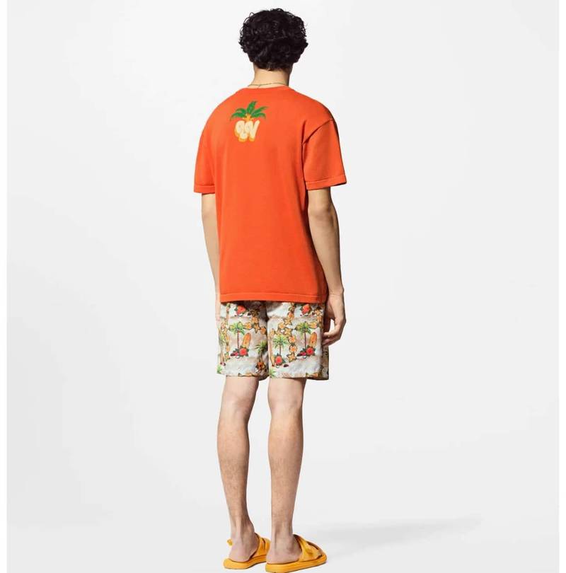 LV Short-Sleeved Cotton Crewneck