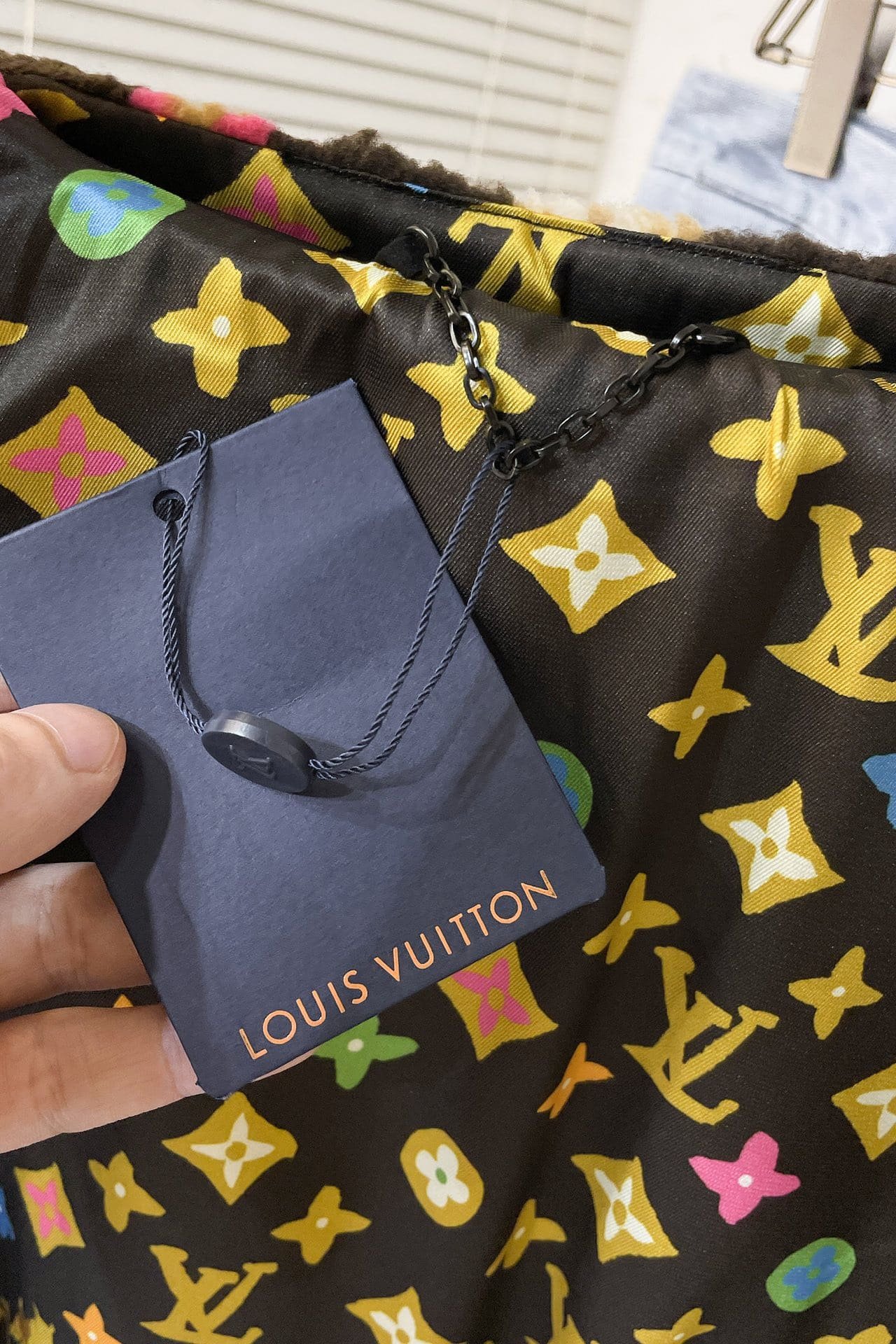 Cotton Aviator Jacket With Monogram Fleece Collar