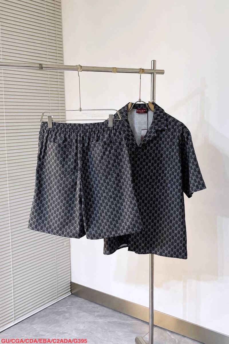 Gucci Silk shirt with GG Shadow+ Shorts