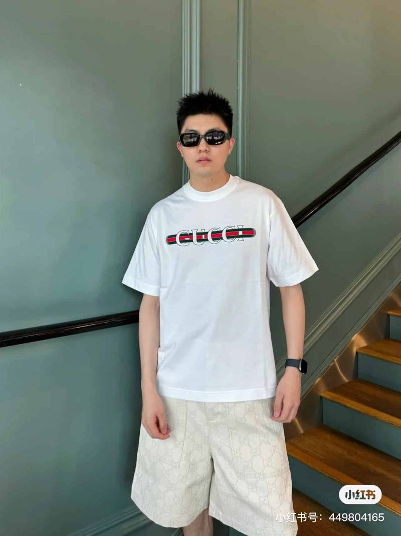 Cotton jersey T-shirt with gucci print