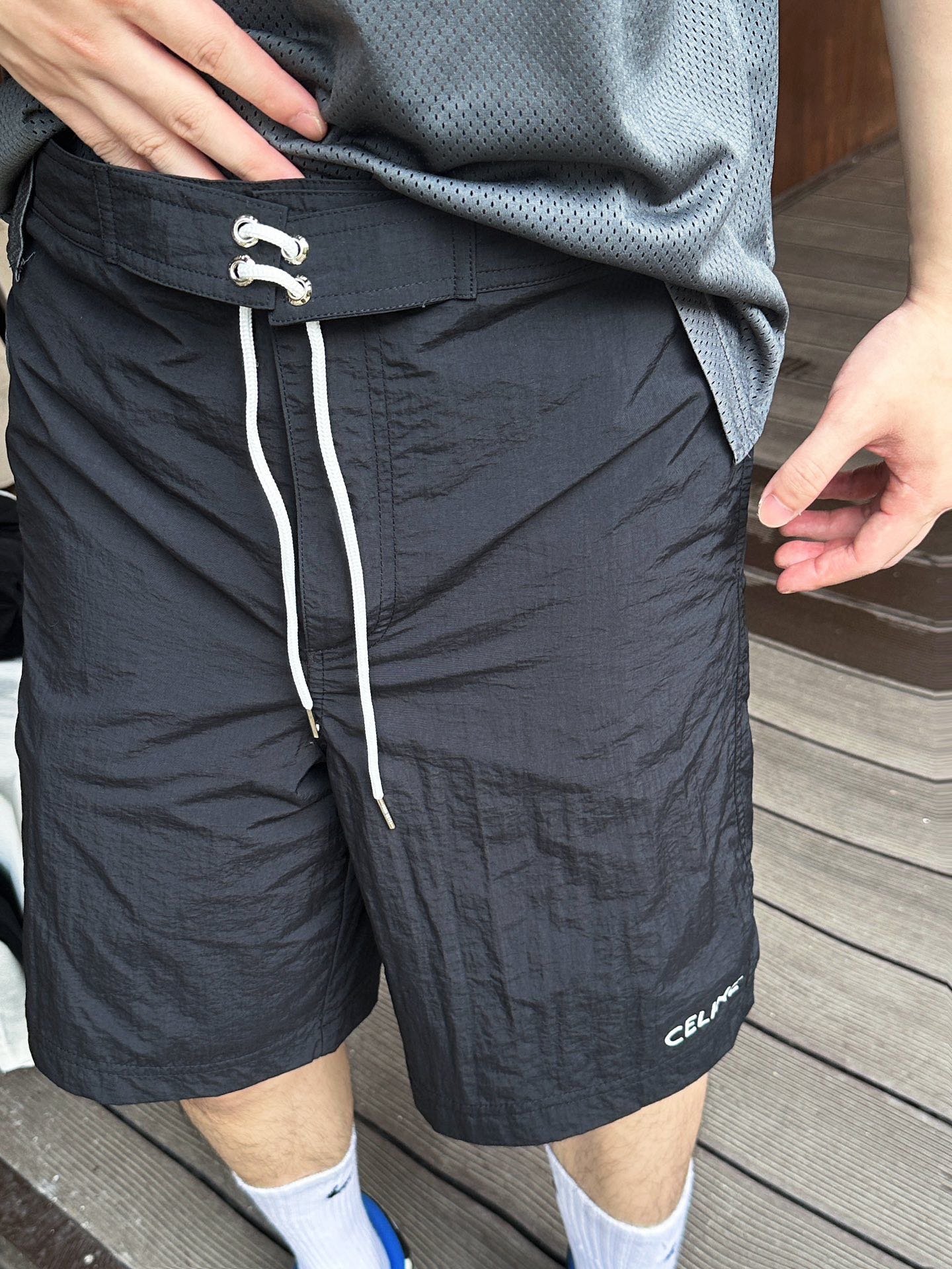 Celine swim shorts in nylon black