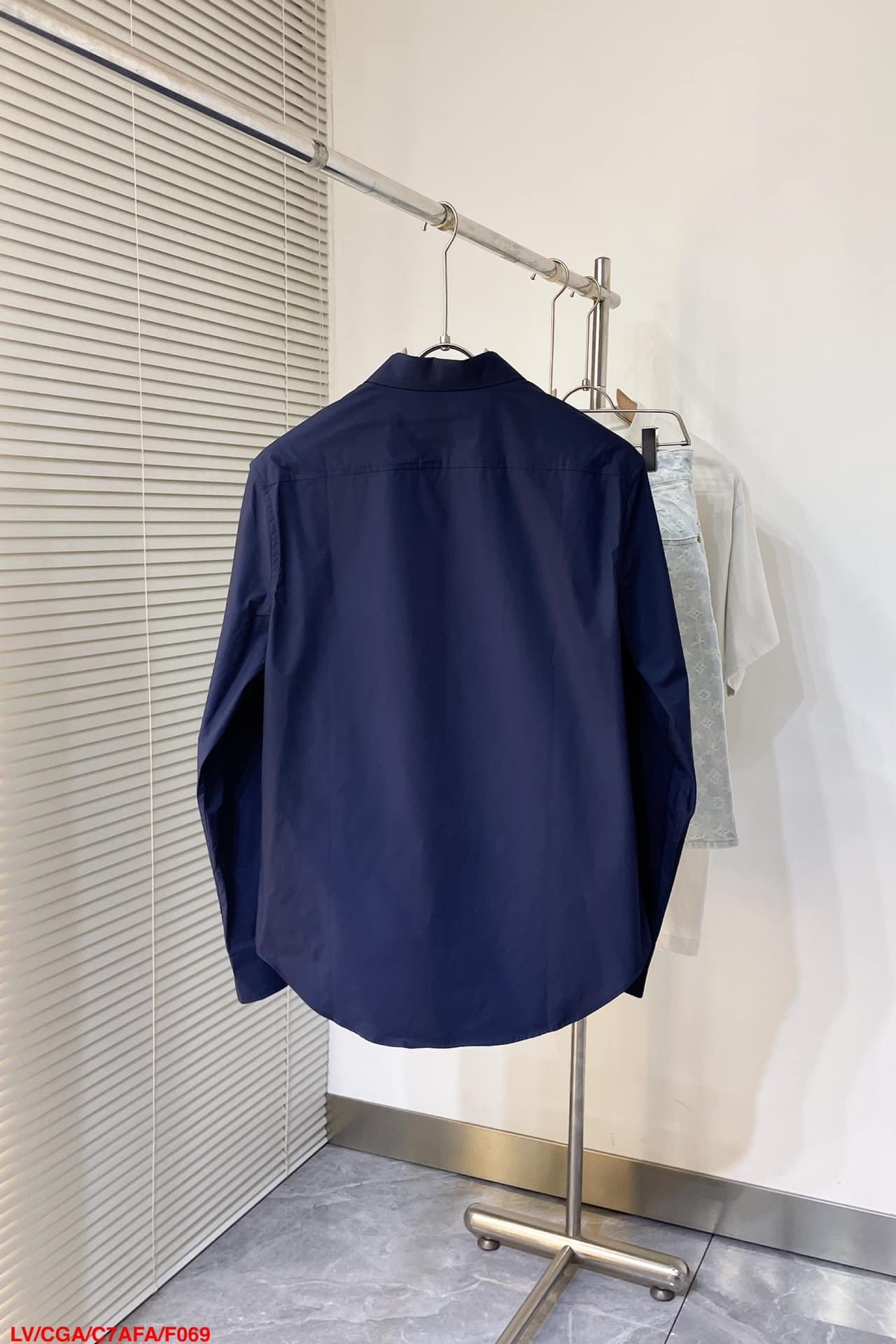 LV Embroidered Long-Sleeved Cotton Shirt