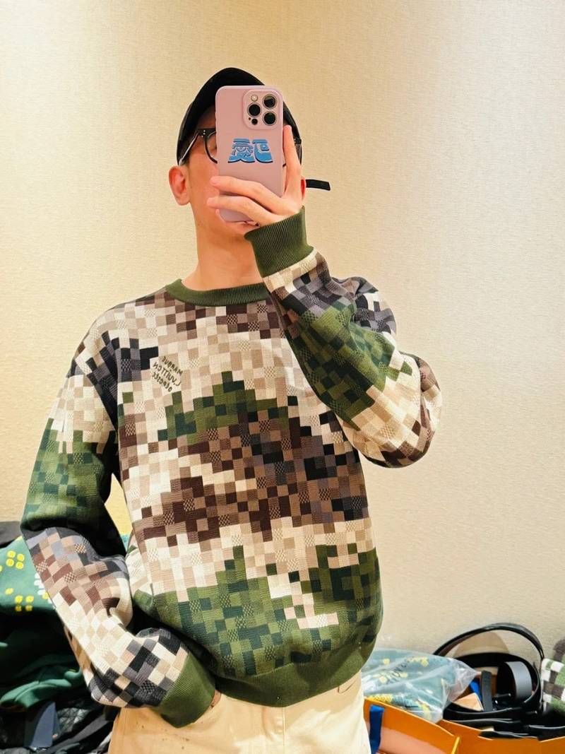 Damier Cotton Jacquard Pullover