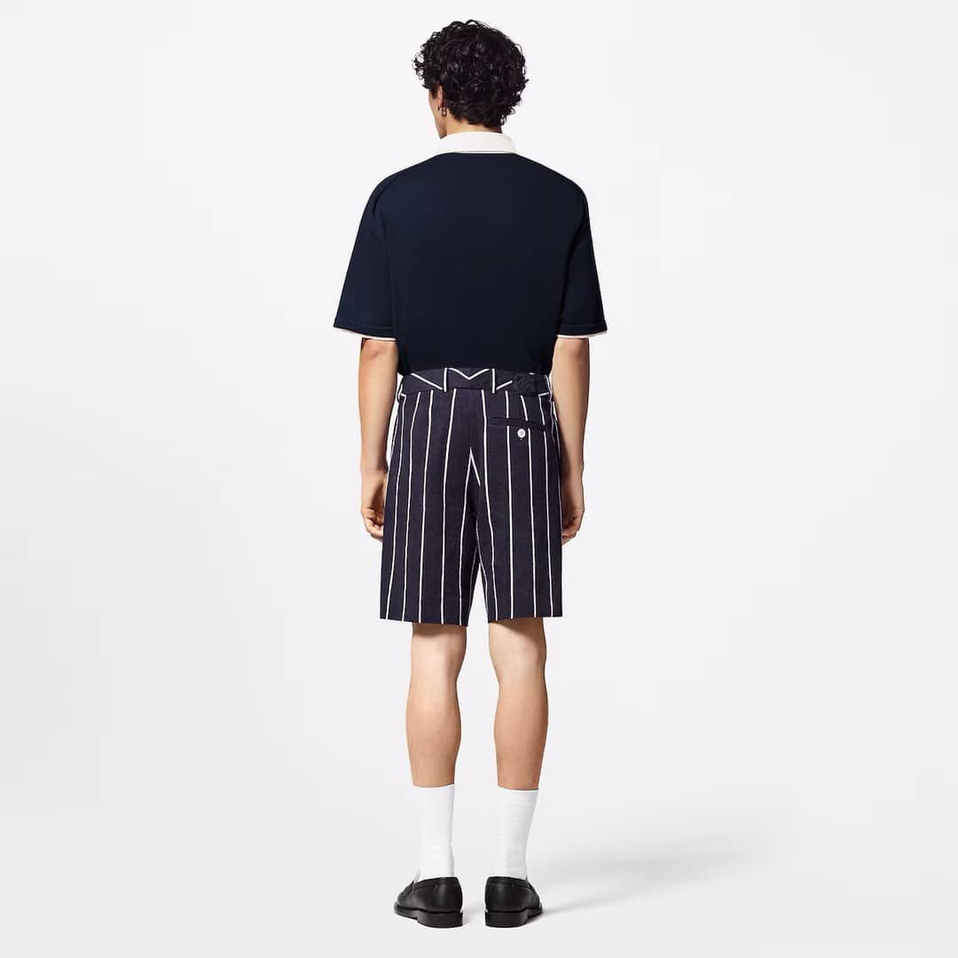 LV Embroidered Short-Sleeved Cotton Blend Polo Shirt