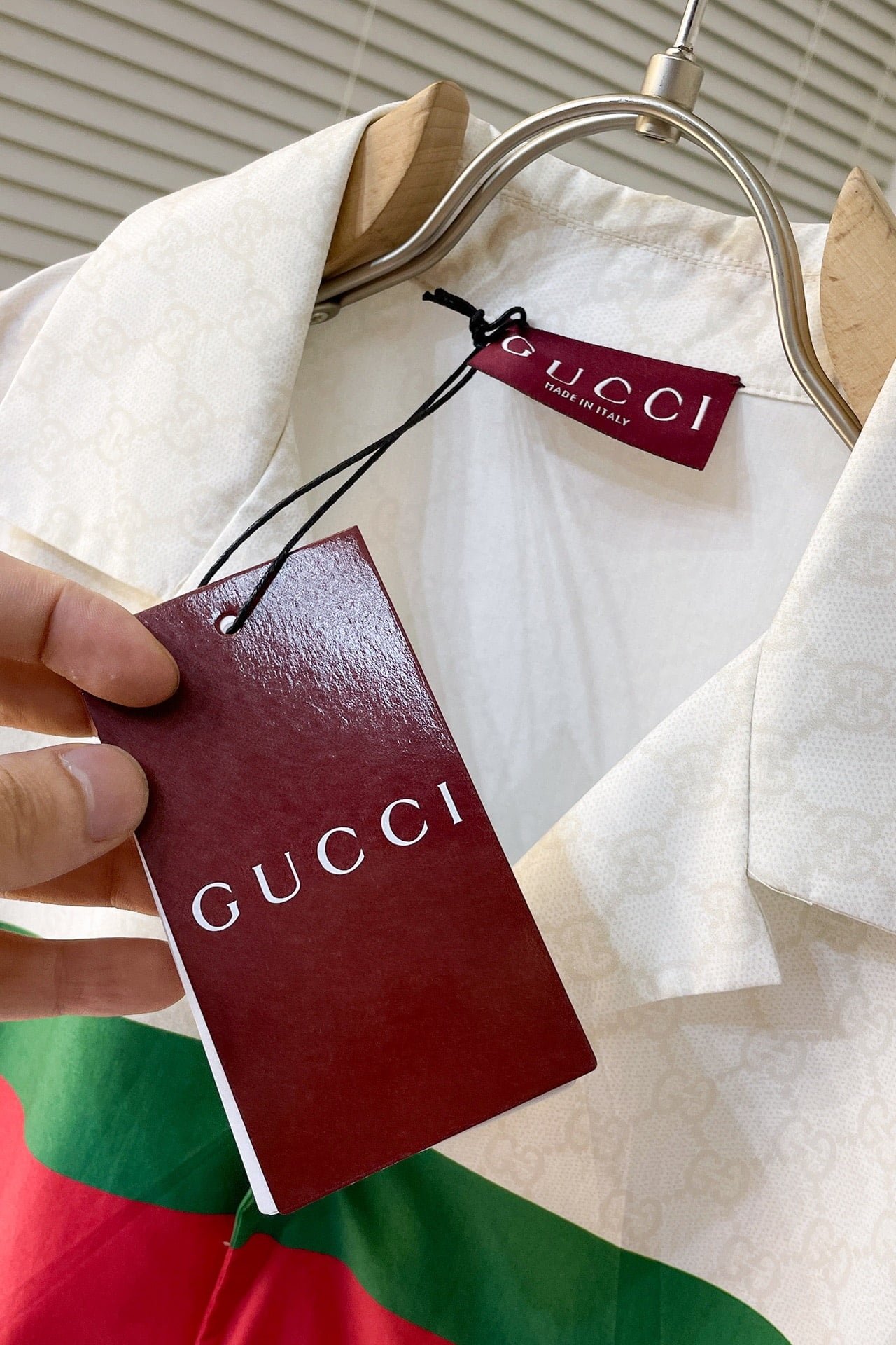 Gucci gg cotton shirt with web