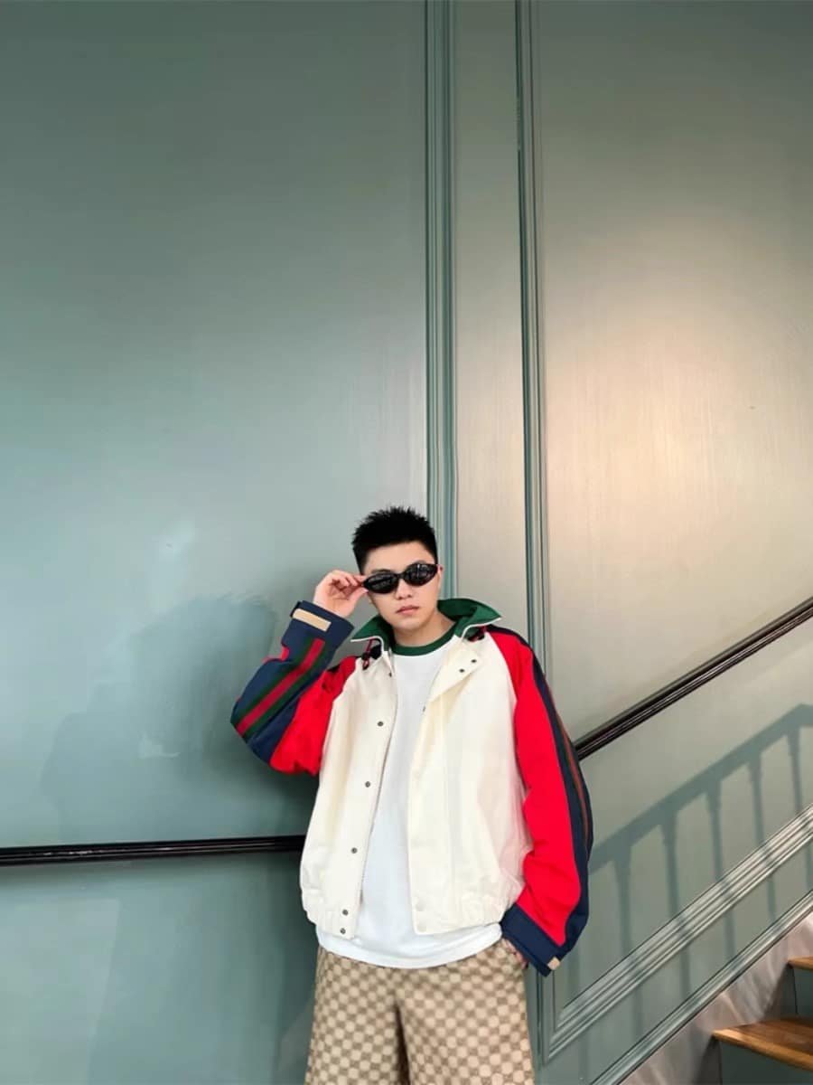Gucci cotton nylon jacket with patch