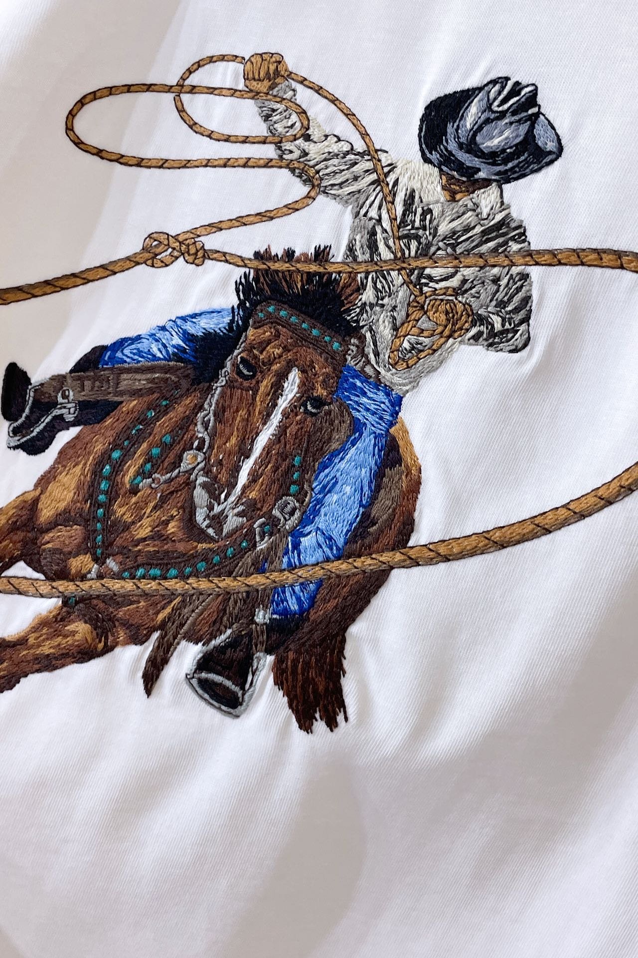 LV Graphic Embroidered Cotton T-Shirt
