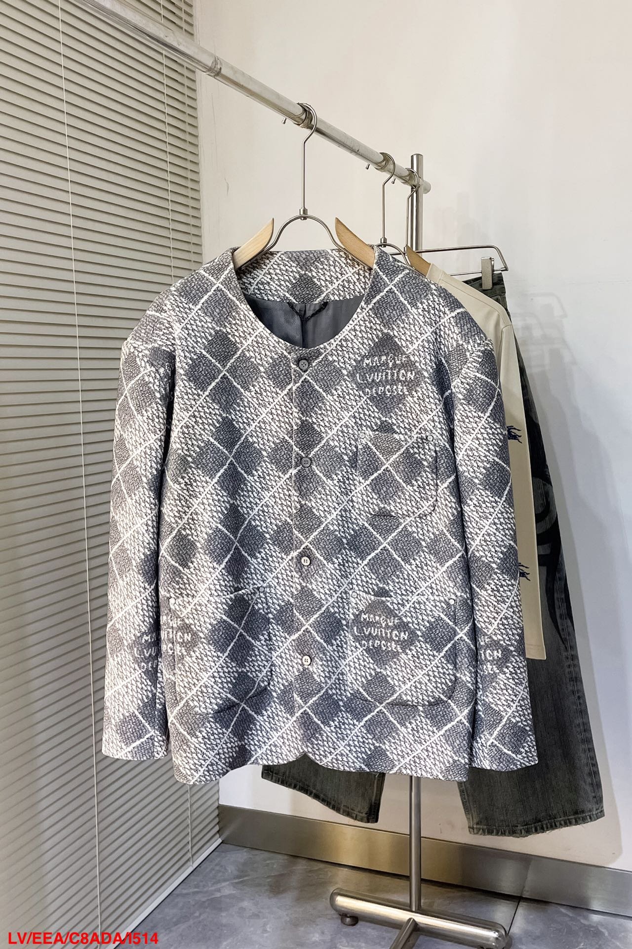 Chic Collarless Wool Jacket