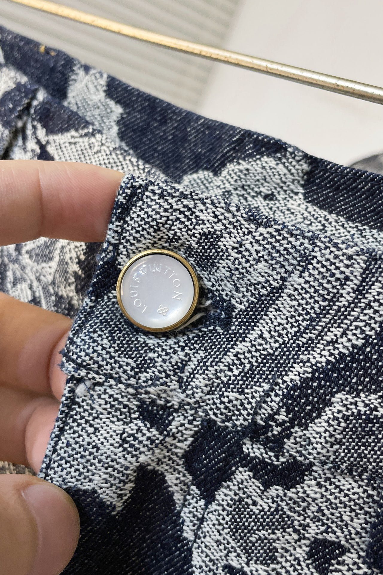 LV Short-Sleeved Denim Shirt+Denim Shorts