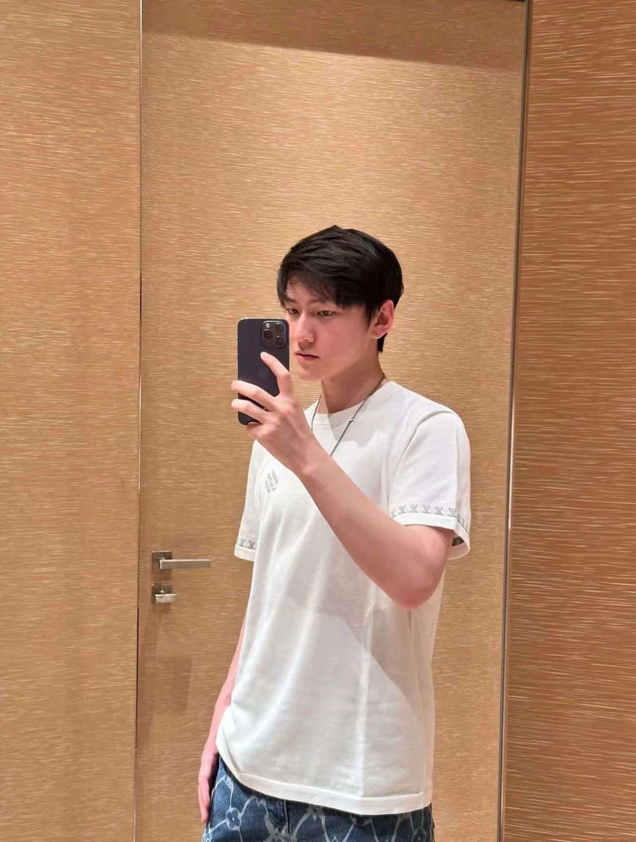 LV Short-Sleeved Cotton Crewneck