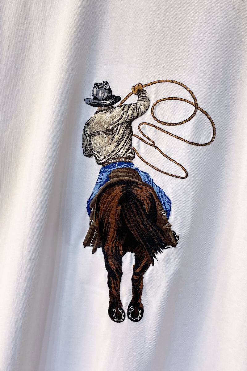 LV Graphic Embroidered Cotton T-Shirt