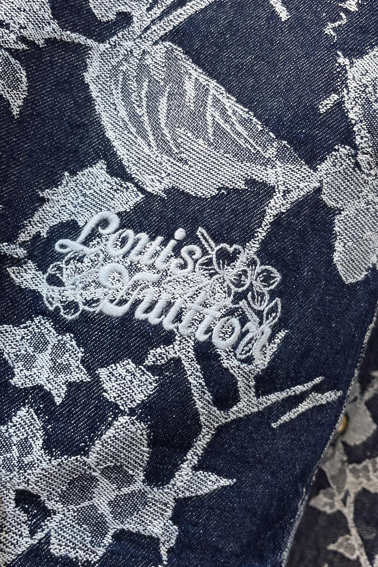 LV Short-Sleeved Denim Shirt+Denim Shorts