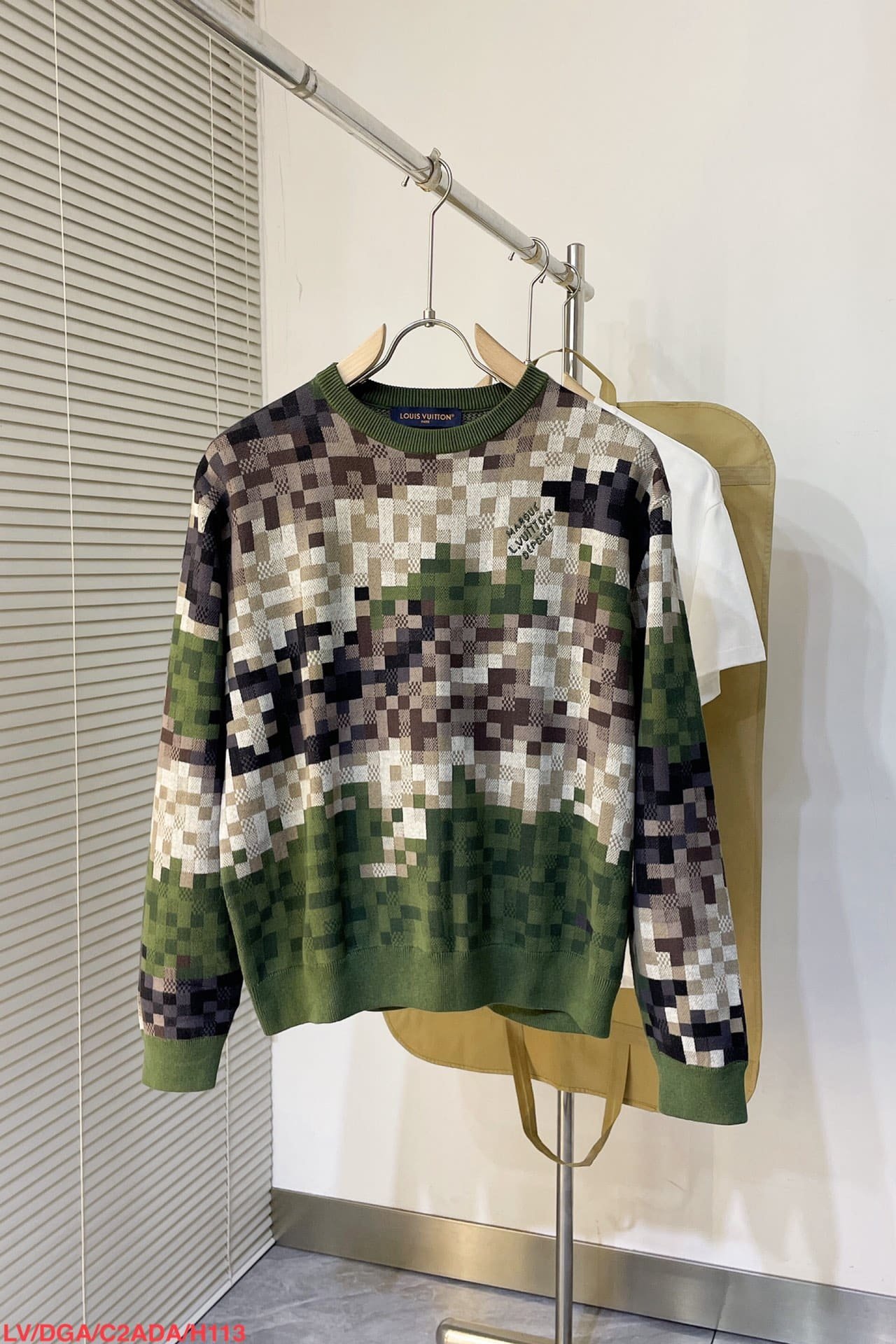 Damier Cotton Jacquard Pullover