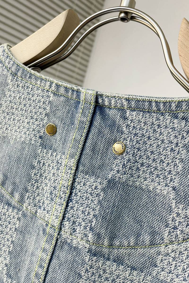 LV Damier Denim Chic Jacket+Damier Bootcut Denim Pants