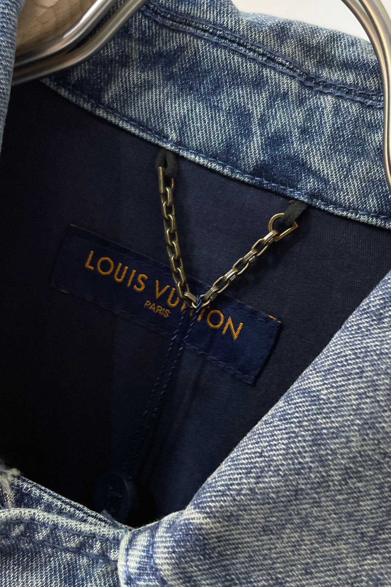LV Short-Sleeved Denim Workwear Shirt+shorts