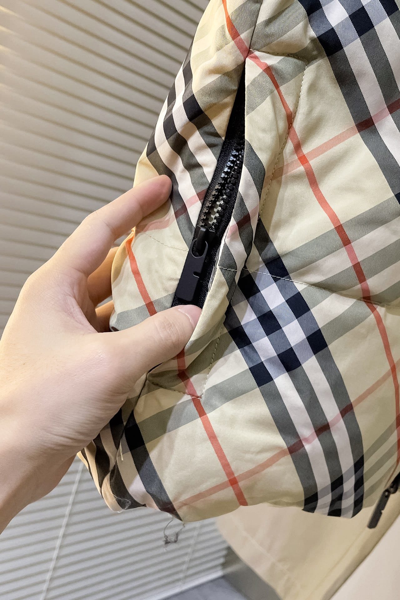 Reversible Check Nylon Padded Gilet