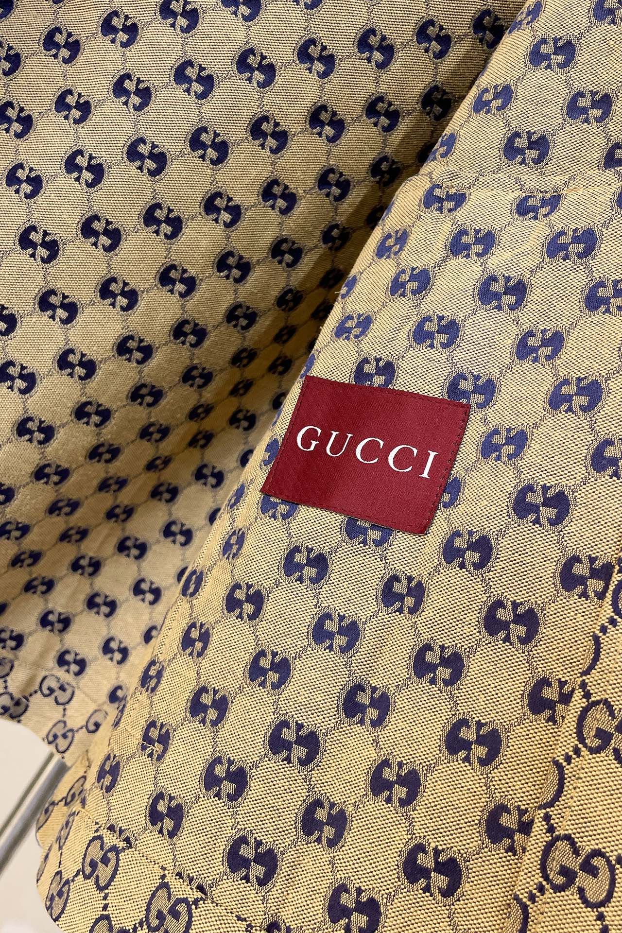 Gucci gg linen blend canvas jacket