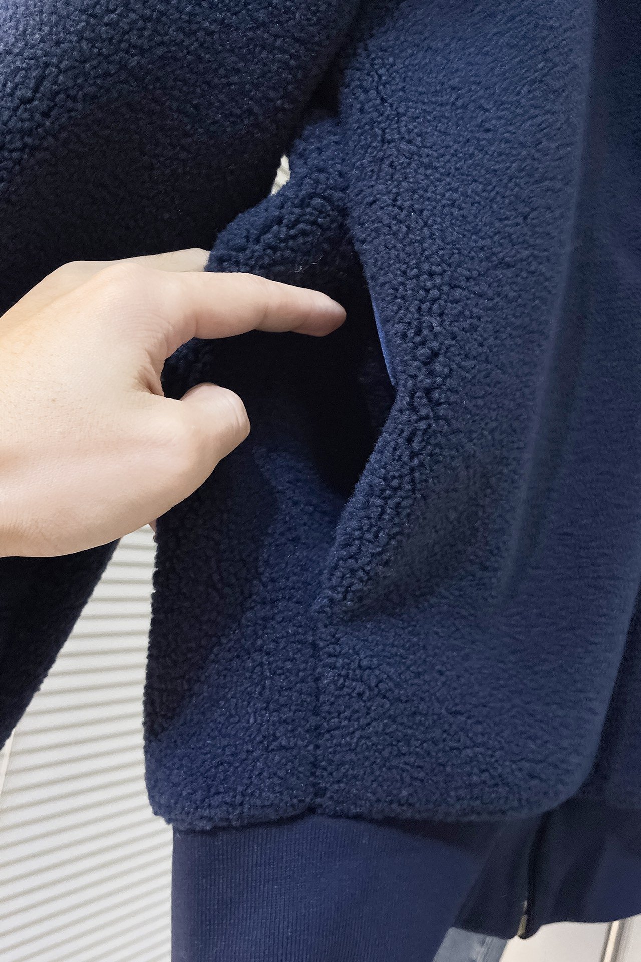 Leather Patch Fleece Blouson