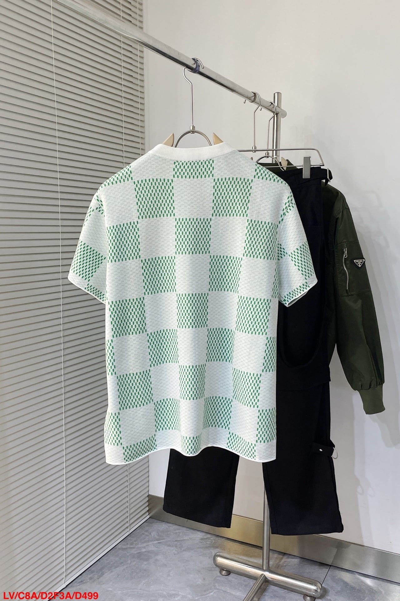 LV Damier Knitted Short-Sleeved Crewneck
