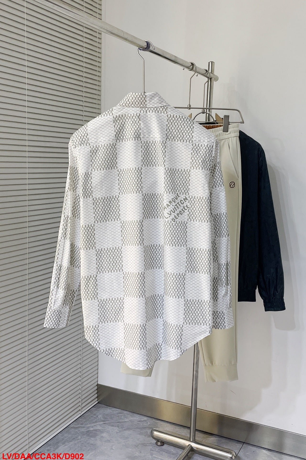 LV Damier Long-Sleeved Classic Cotton Shirt
