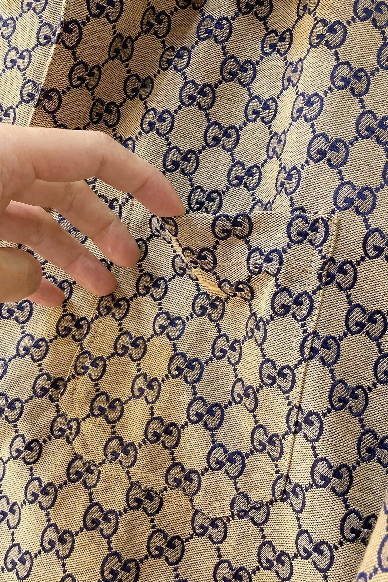 Gucci gg linen blend canvas jacket