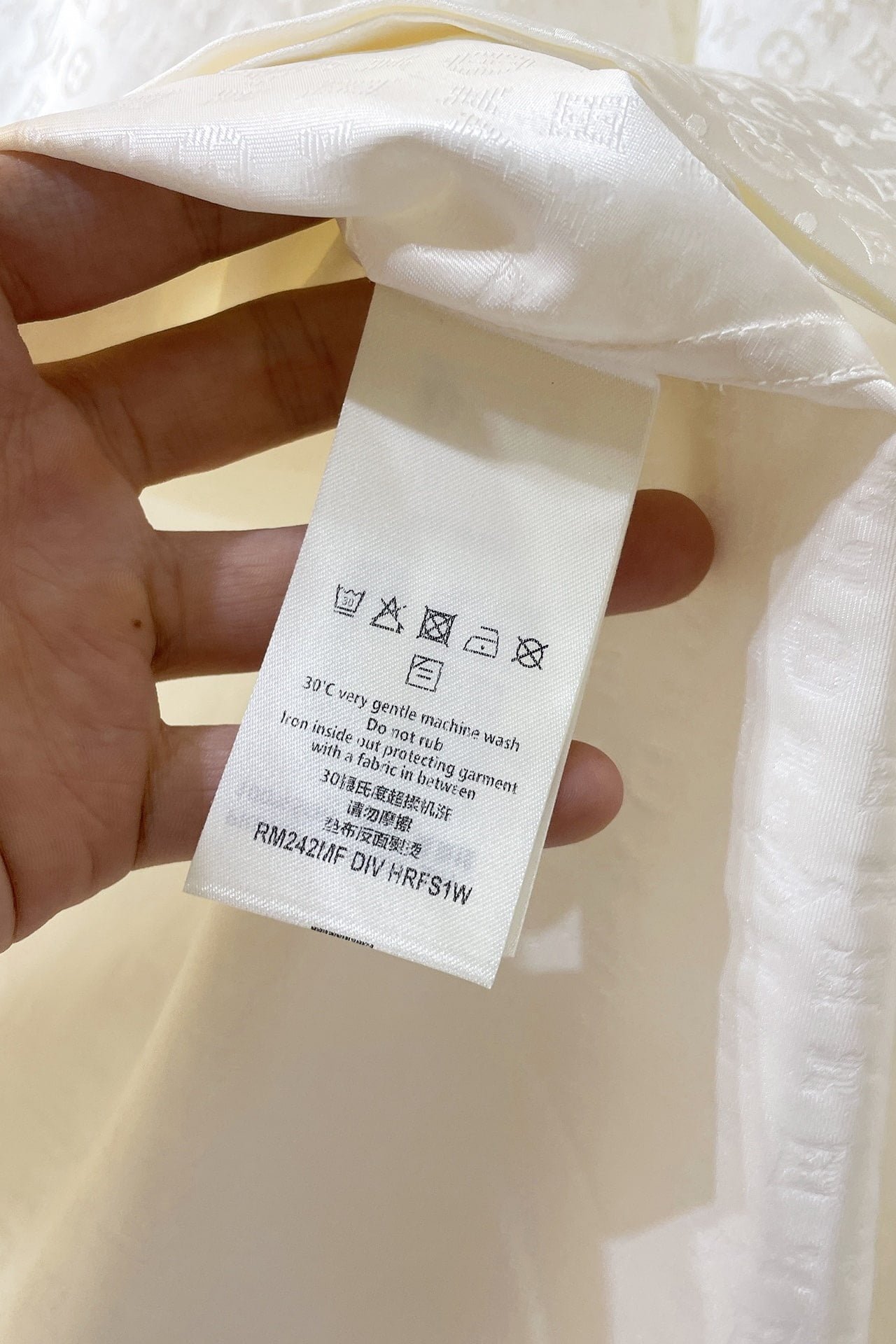 LV Monogram Long-Sleeved Silk Shirt