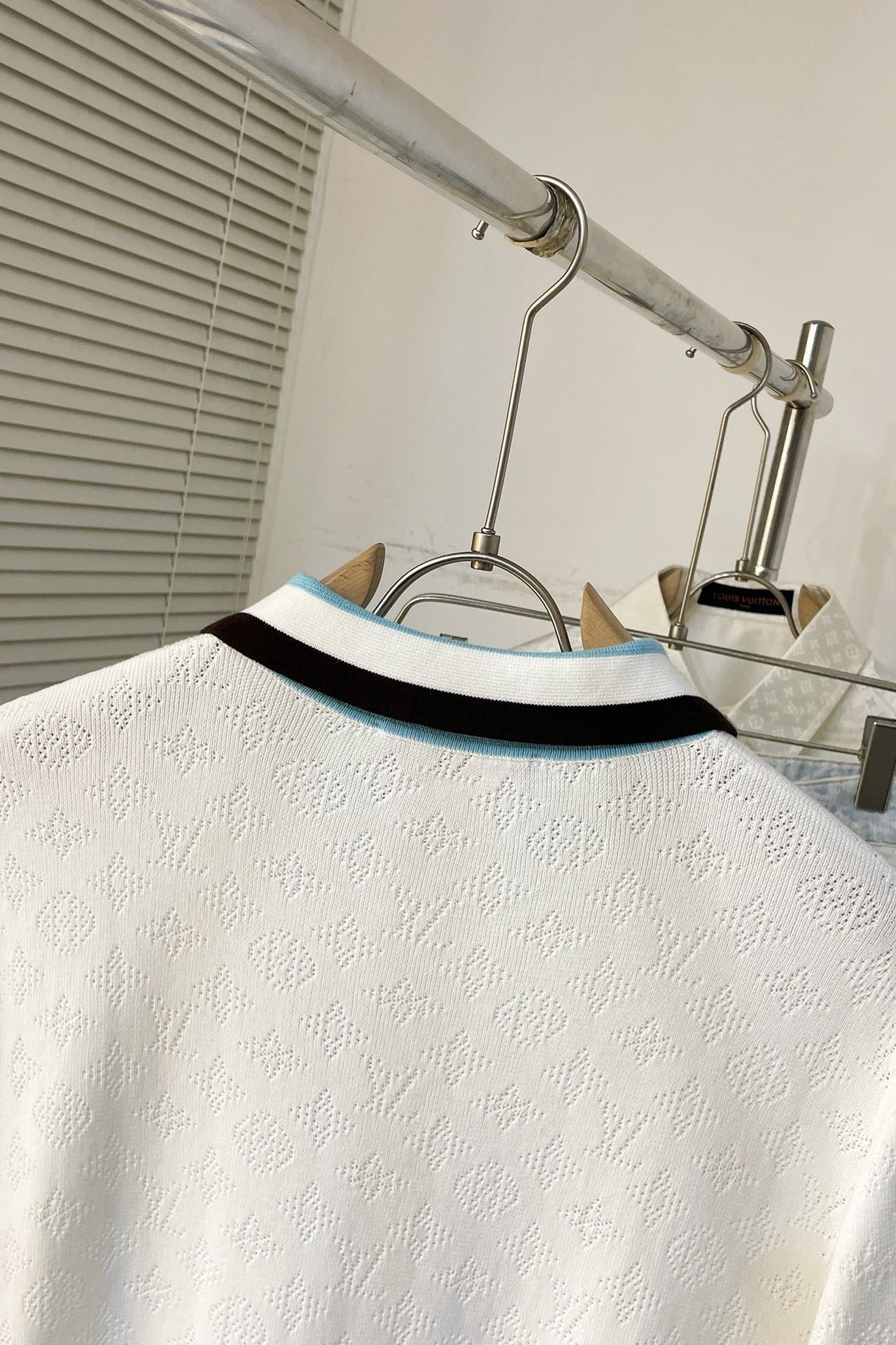 LV Monogram Pointelle Short-Sleeved Cotton Polo