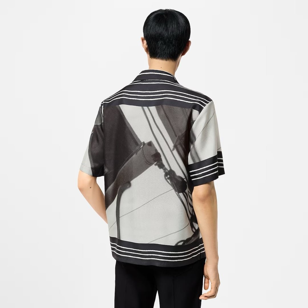 LV Printed Short-Sleeved Silk Shirt