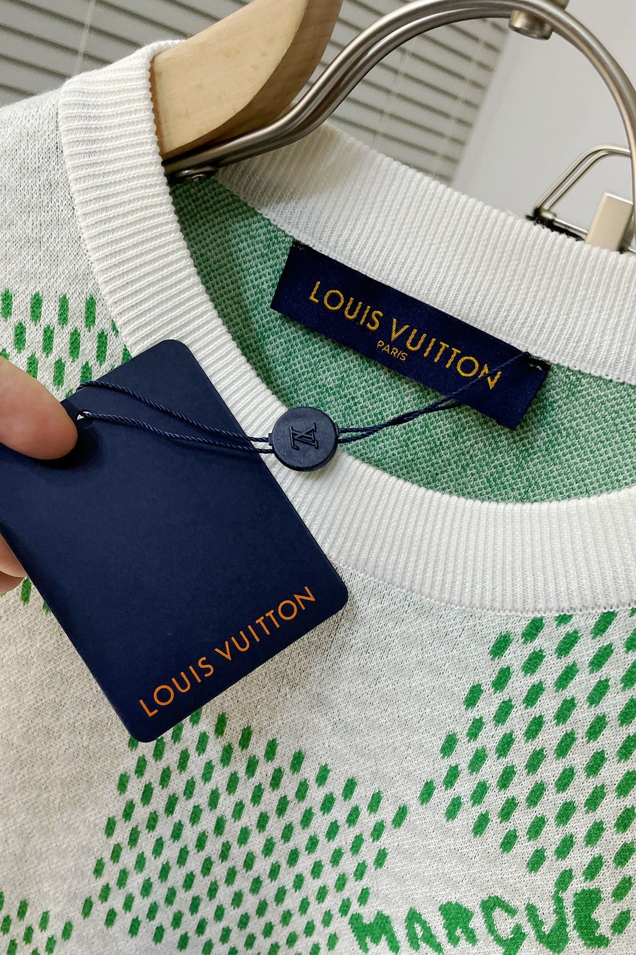 LV Damier Knitted Short-Sleeved Crewneck
