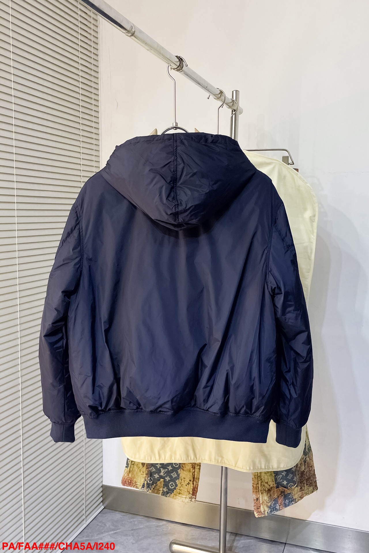 Hooded Re-Nylon down jacket
