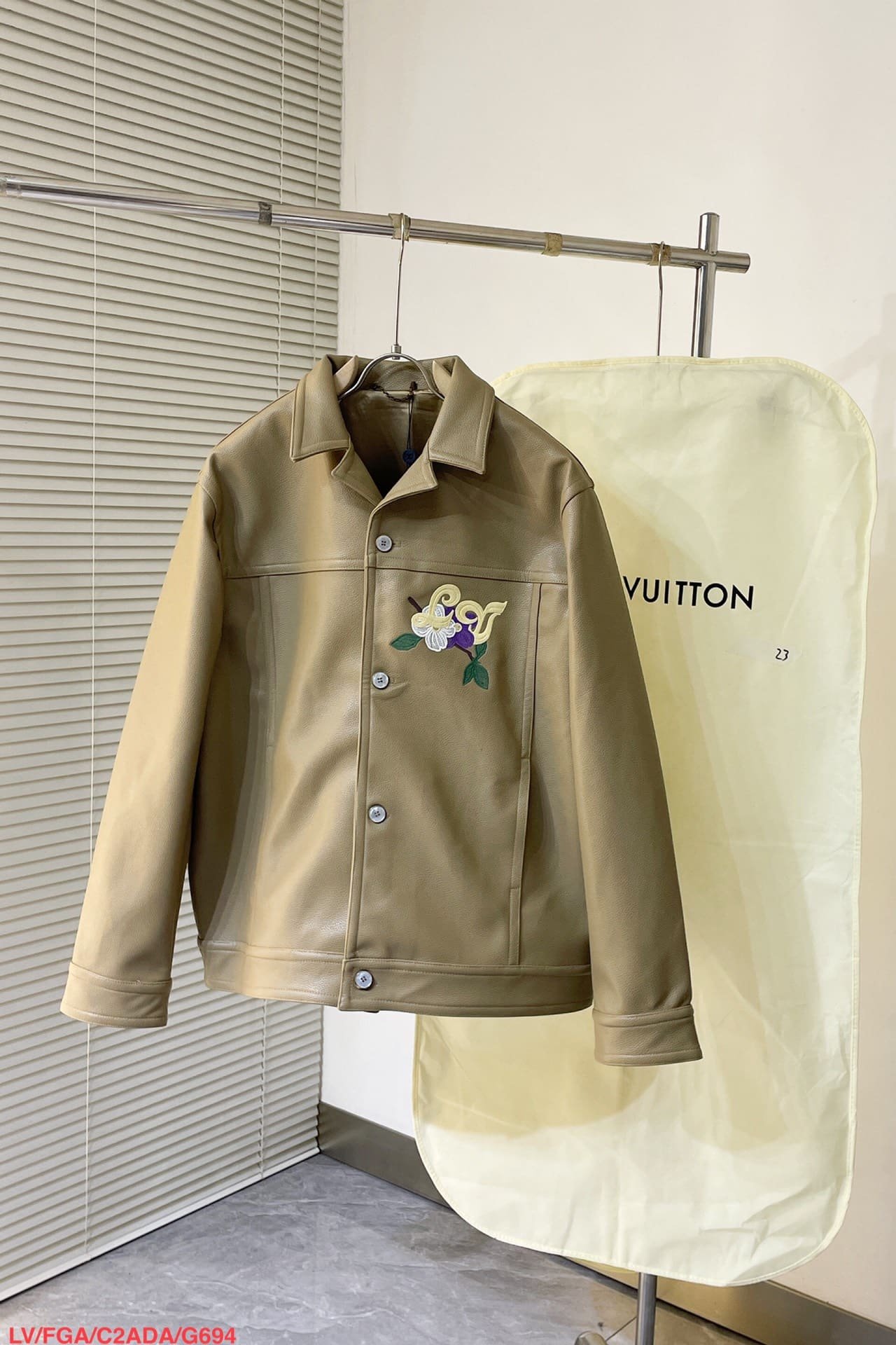 LV Embroidered Leather Blouson
