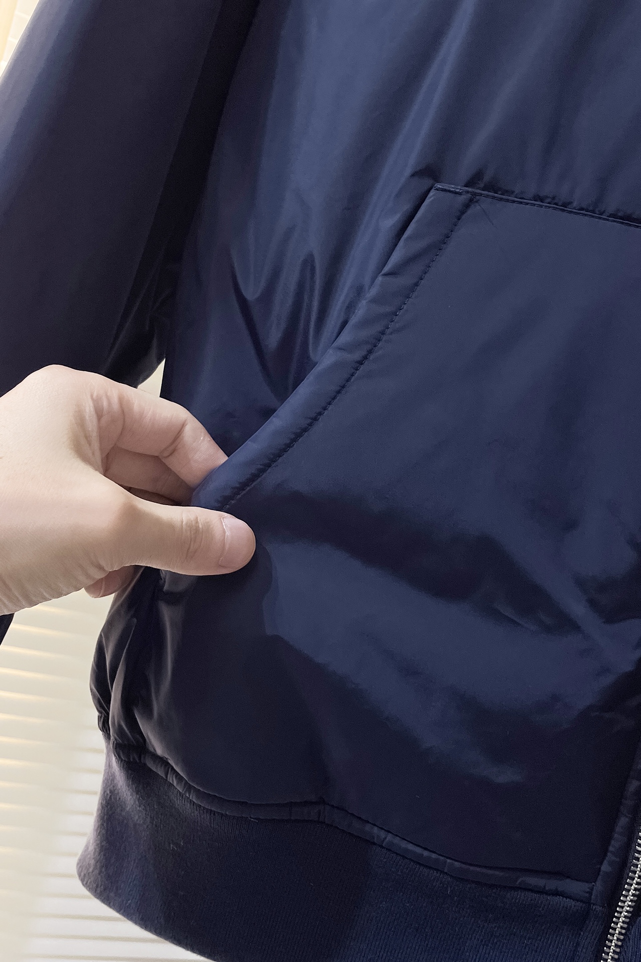 Hooded Re-Nylon down jacket
