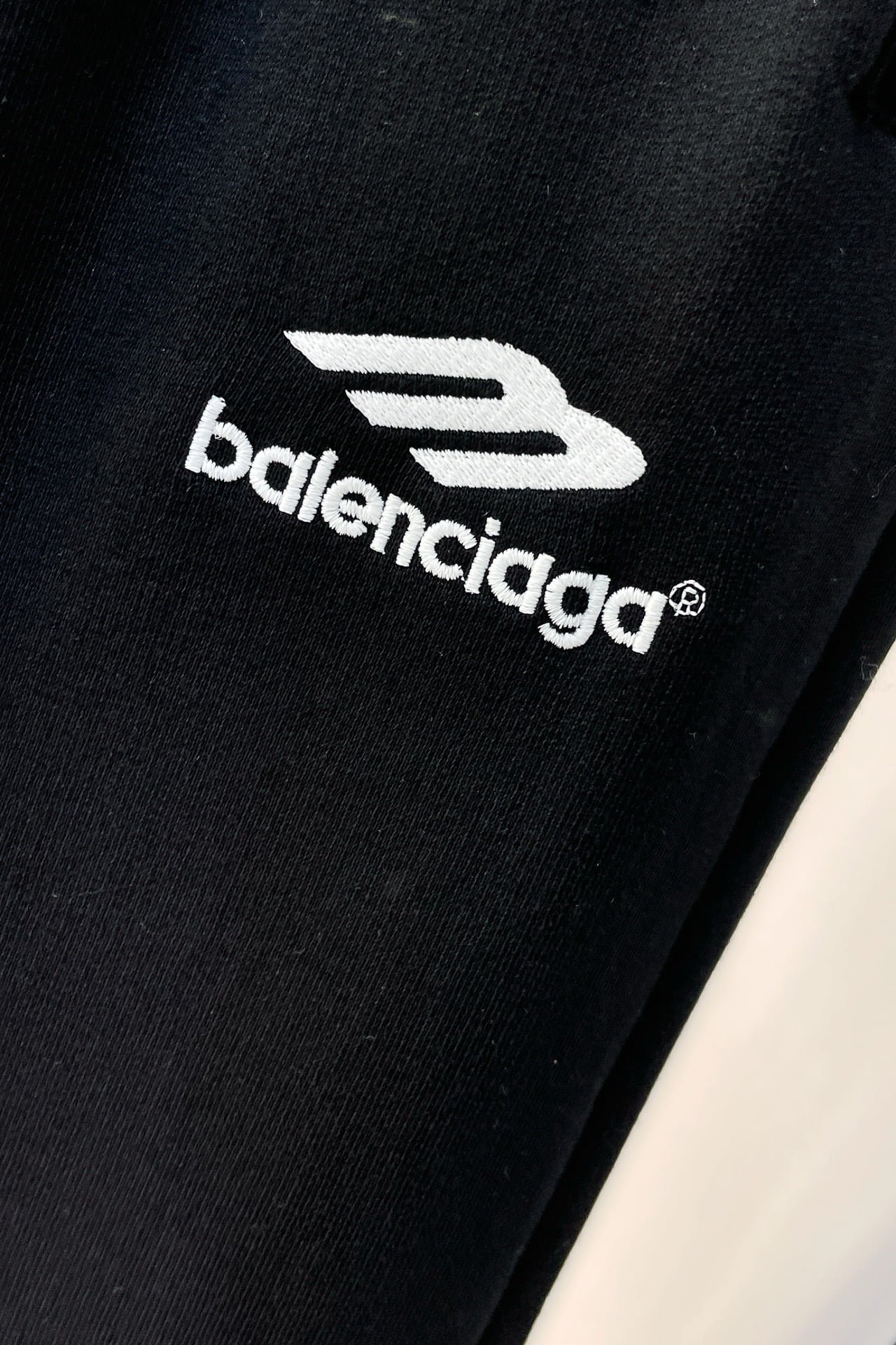 Balenciaga Soccer Baggy Sweatpants in black and white medium fleece