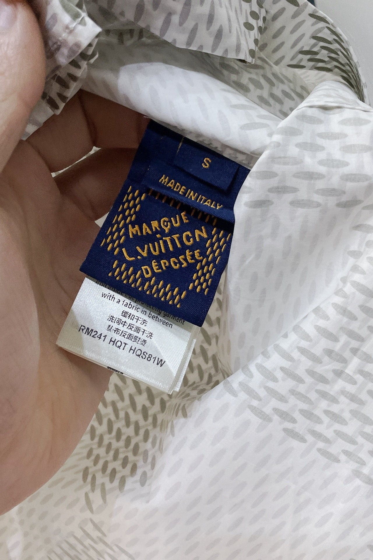 LV Damier Long-Sleeved Classic Cotton Shirt