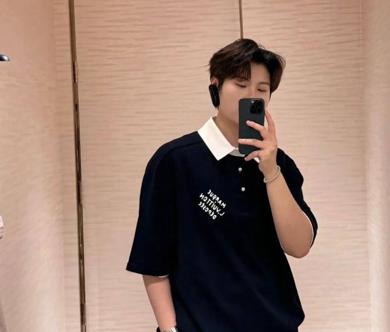 LV Embroidered Short-Sleeved Cotton Blend Polo Shirt