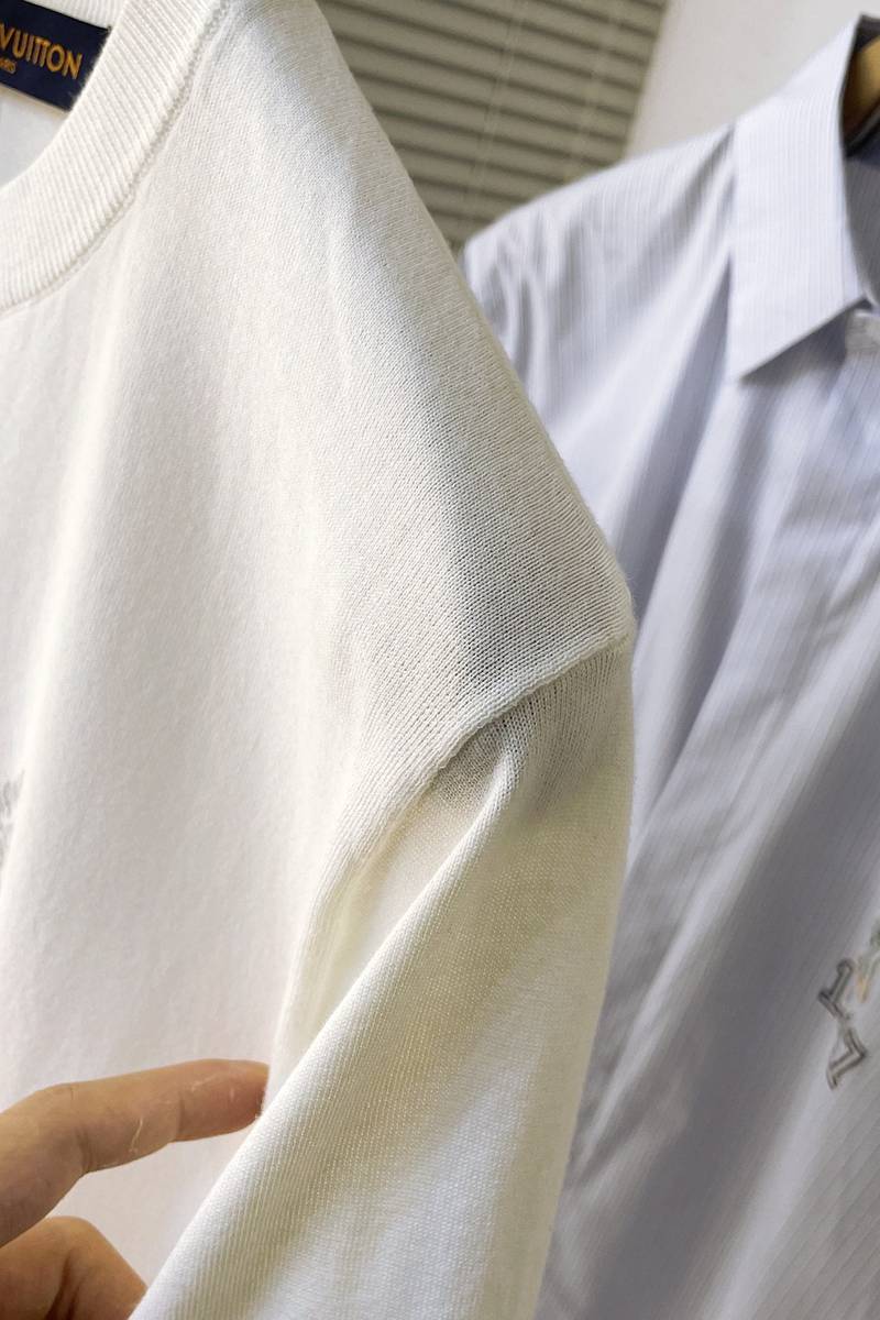 LV Short-Sleeved Cotton Crewneck